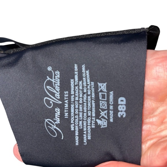 Prima Valentina Women's Size 38D Nursing Bra Wireless Black Adjustable - Picture 6 of 6